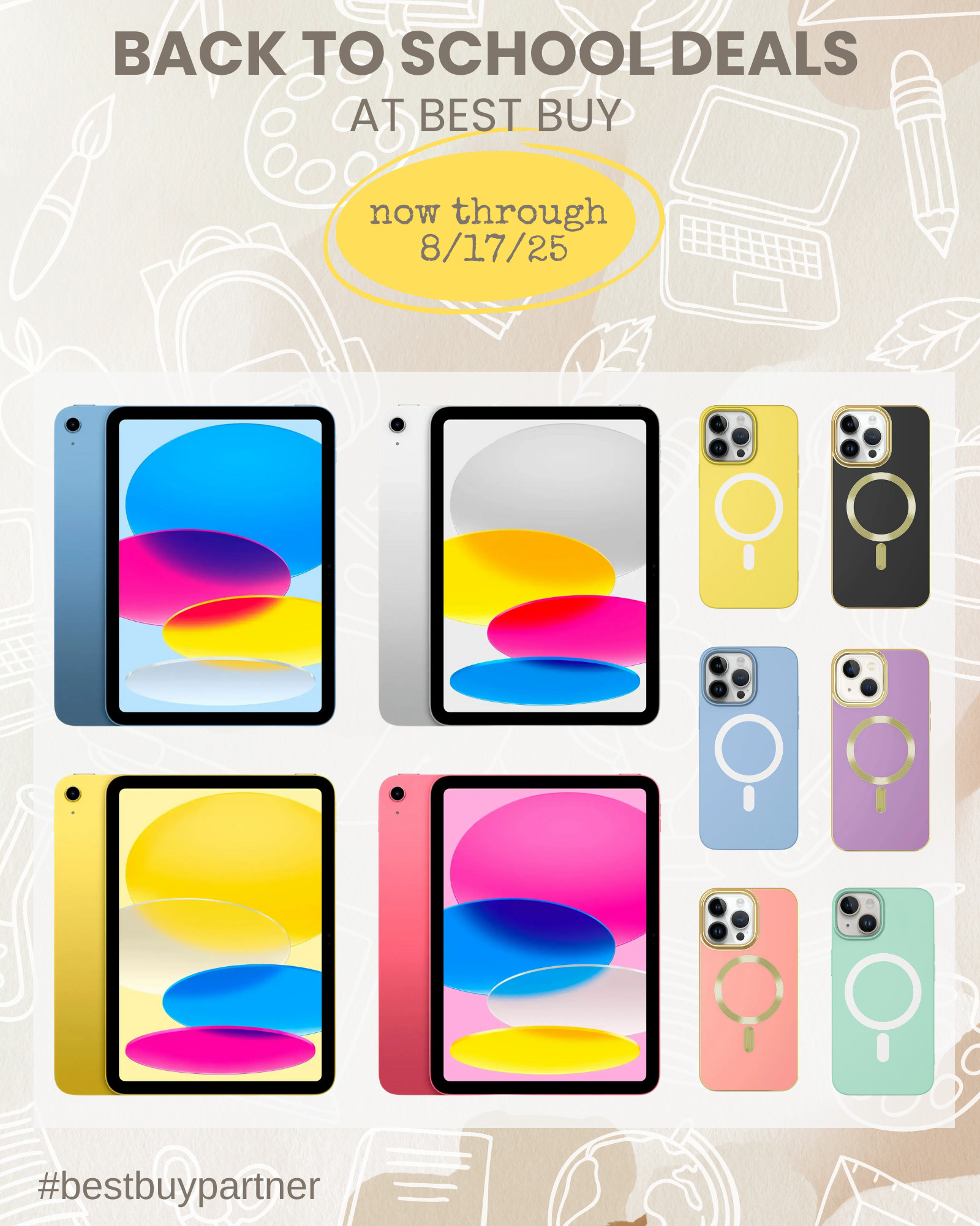 #bestbuypartner It's that time again: BACK TO SCHOOL! So many fun color available for phone cases and tablets! Save on these items by shopping Back to School Deals at @bestbuy now through 8/17/25.  

 

#LTKSaleAlert #LTKFindsUnder50 #LTKFamily