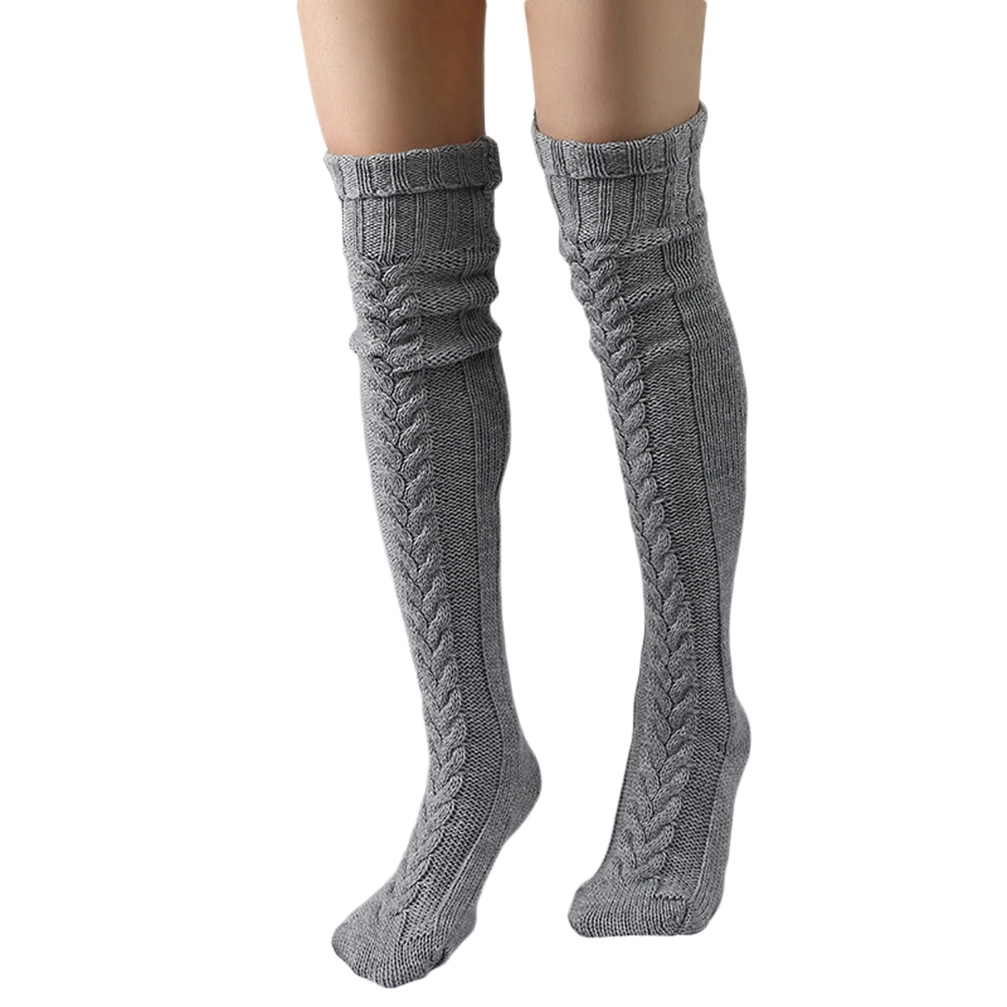 xiaxaixu Women's Warm Knitted Thigh Socks High Boot Socks Extra Long Winter Stockings Over Knee L... | Walmart (CA)