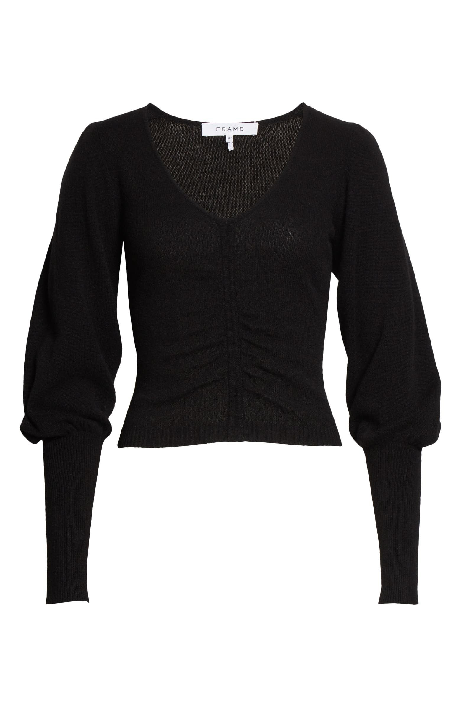 Shirred Recycled Cashmere & Wool Crop Sweater | Nordstrom | Nordstrom
