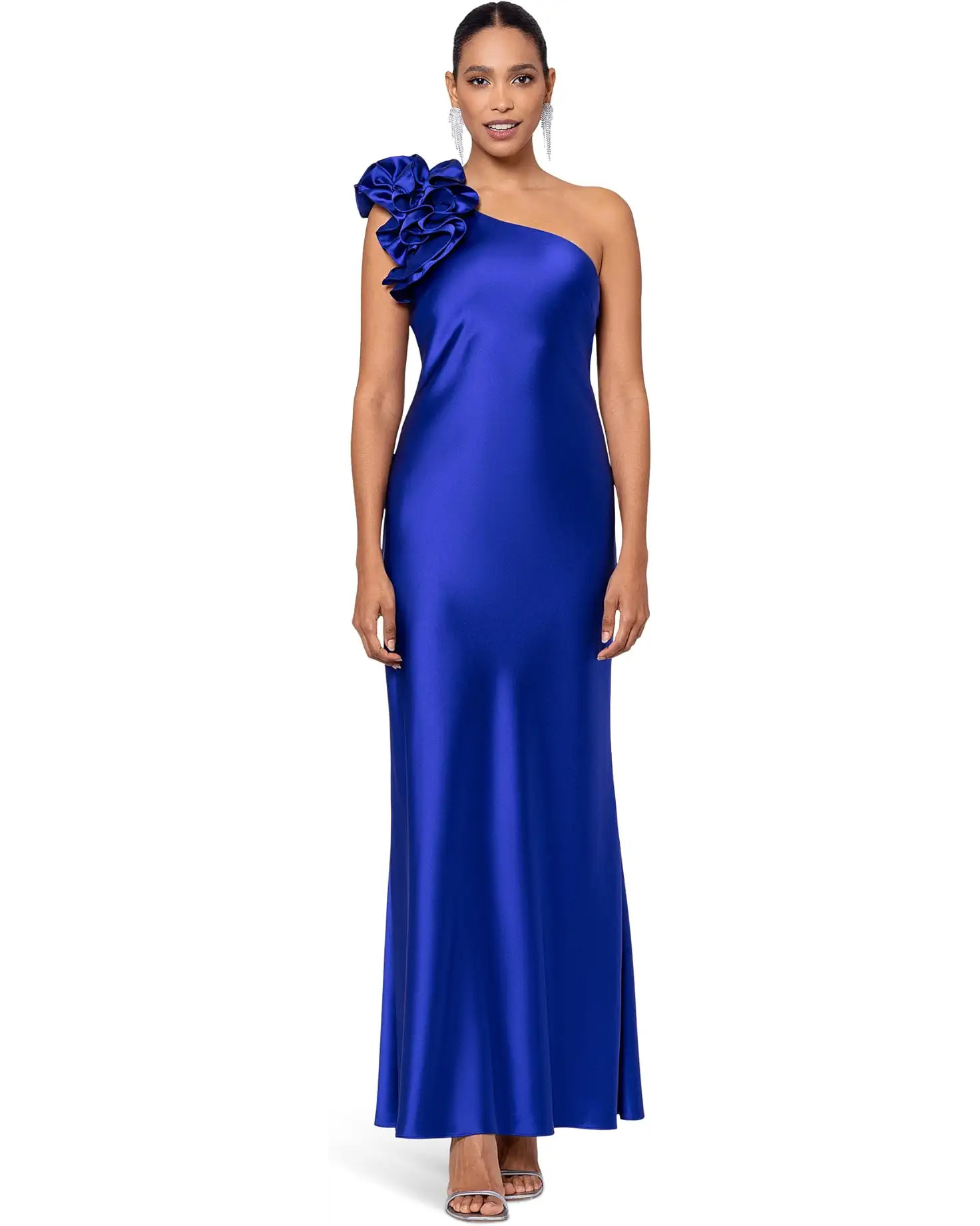 Women's XSCAPE Ths Long Satin Is Sure To Be A Showstopper At Any Event With The Carefull Crafter ... | Zappos