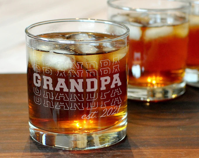 Grandpa Whiskey Glass, New Grandpa Gift Ideas, Grandpa Pregnancy Announcement Gift, Custom Whiske... | Etsy (US)