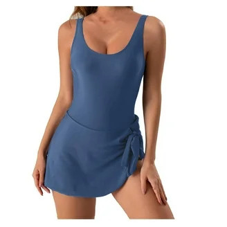 Time and Tru Women's and Women's Plus Size Wrap Swim Dress, Sizes XS-3X | Walmart (US)