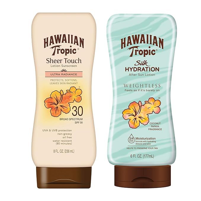 Hawaiian Tropic SPF 30 Broad Spectrum Sunscreen and After Sun Pack with 8oz Sheer Touch Moisturiz... | Amazon (US)