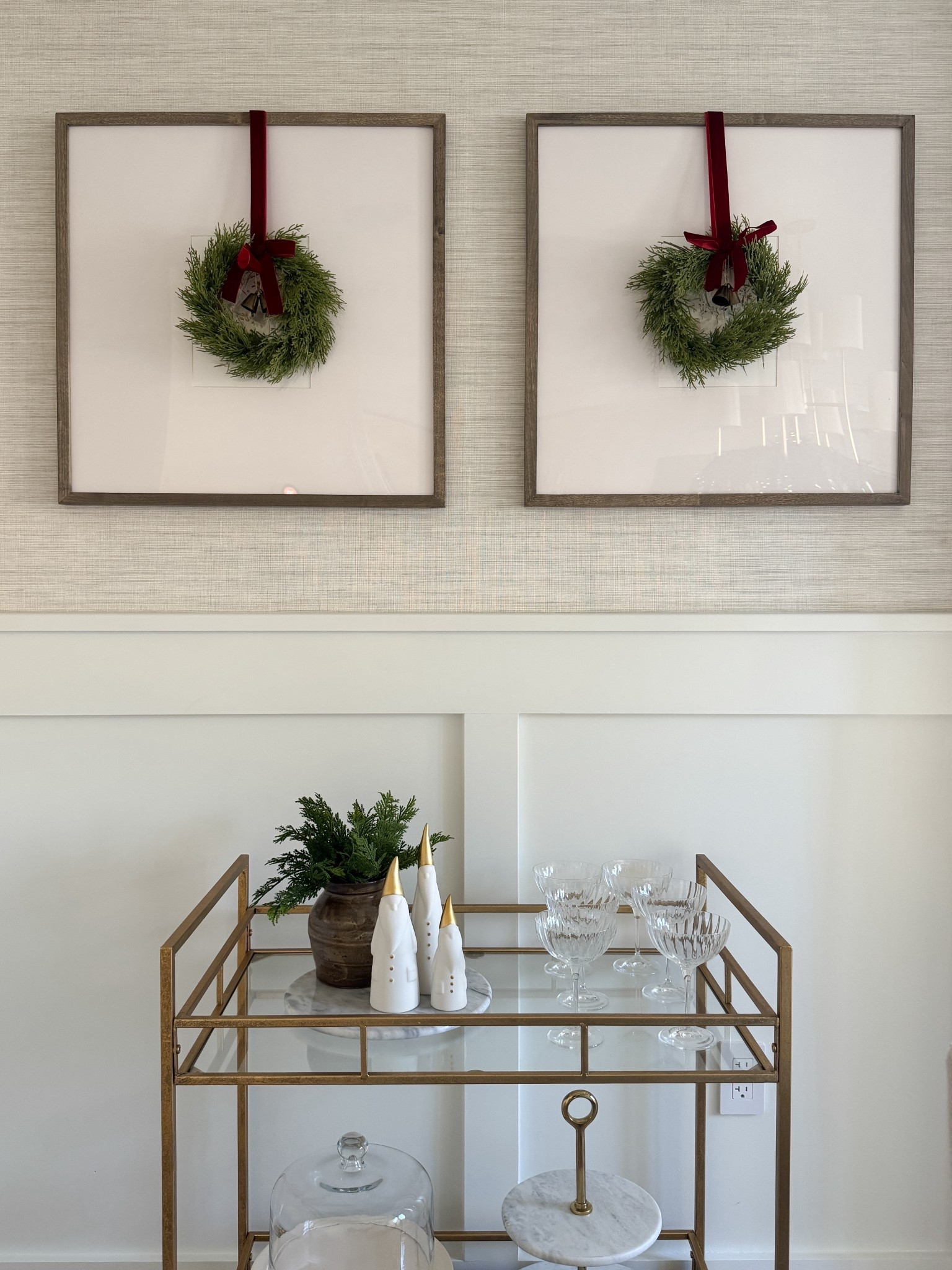 Hang miniature wreathes on art! 

#LTKHoliday #LTKSeasonal #LTKHome