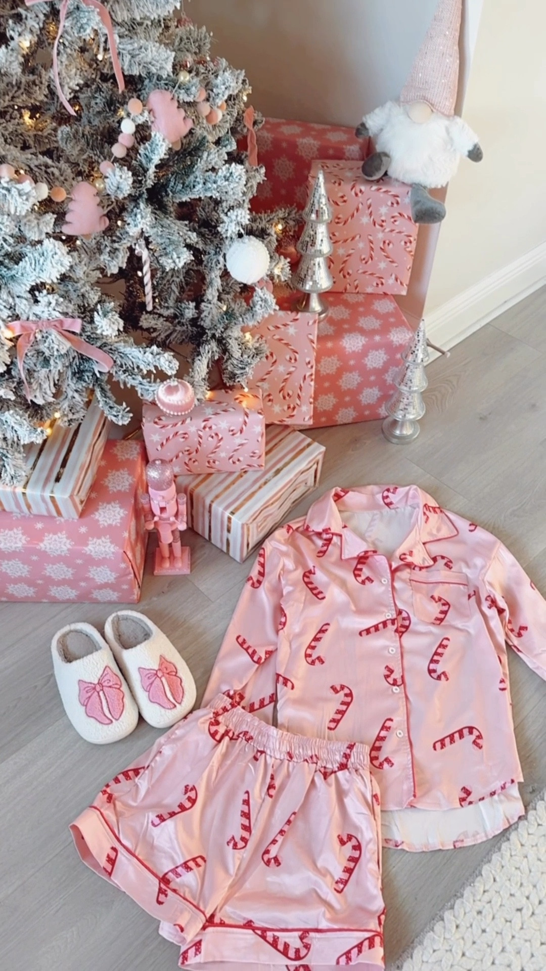 Cozy Pink Christmas Pajama Set + pink bow slippers to go along with PINKMAS (the pink Christmas tree!) this would also make a great gift for her! 

Christmas gifts for girls, Holiday decor, flocked Christmas tree, ornaments, velvet bows, pink wrapping paper, gifts for daughter, decorated Christmas tree, gifts for womenn

#LTKHoliday #LTKFindsUnder50 #LTKGiftGuide