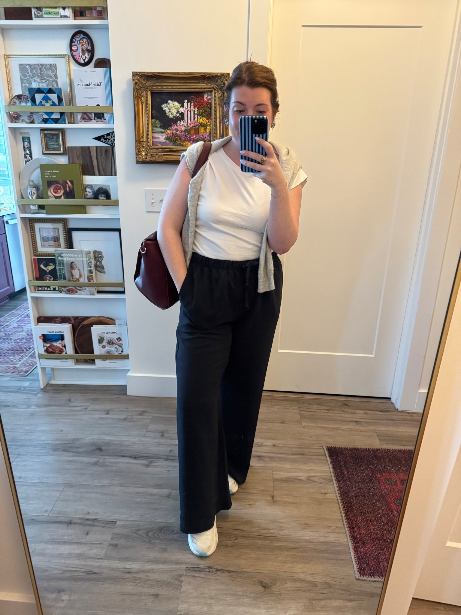 The airport outfit that looks put together but feels like pajamas and I will never go back. 🙌
White tee, wide leg black pants, a cozy sweater tied over the shoulder, white sneakers and a burgundy bag — this is my forever travel formula. Comfortable enough for a six hour flight, cute enough to go straight to dinner. We do not compromise. 💅
Every single piece is linked above — shop the full look directly through my LTK!
comfortable airport outfit, cute travel outfit ideas, wide leg pants outfit, airport style 2026, what to wear on a plane, chic travel outfit women, elevated casual travel look, wide leg pants and sneakers outfit, non athleisure travel outfit, stylish comfortable airport look, travel outfit for women over 30, wide leg trousers travel outfit, casual chic airport style, effortless travel outfit ideas, burgundy bag outfit inspo
#AirportOutfit #TravelStyle #WideLegPants #ComfyChic #LTKtravel​​​​​​​​​​​​​​​​

#LTKSpringSale #LTKSeasonal #LTKMidsize