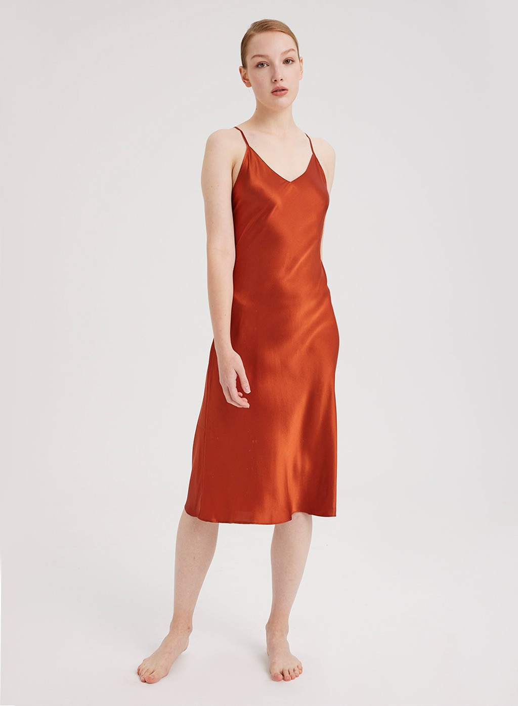Crisscrossing Strap Silk Dress | NAP Loungewear