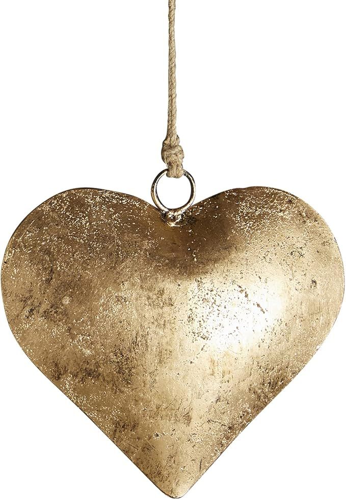 47th & Main Heart Christmas Ornament, 6.5" Long, Antique Gold | Amazon (US)