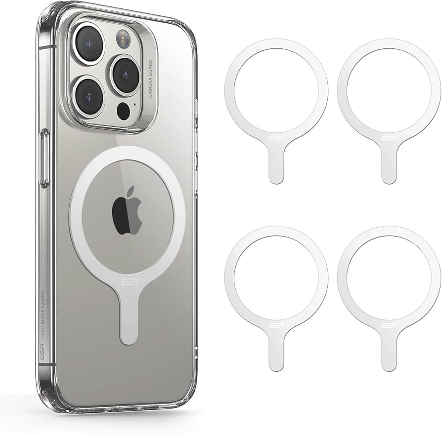 ESR for MagSafe Sticker 360, MagSafe Ring Magnet, 4 Pack Magnetic Ring, Universal Magnetic Wirele... | Amazon (US)