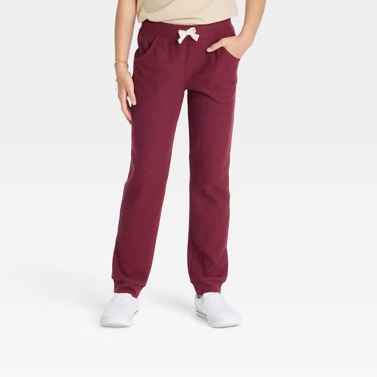 Girls' Cozy Waffle Jogger Pants - Cat & Jack™ | Target