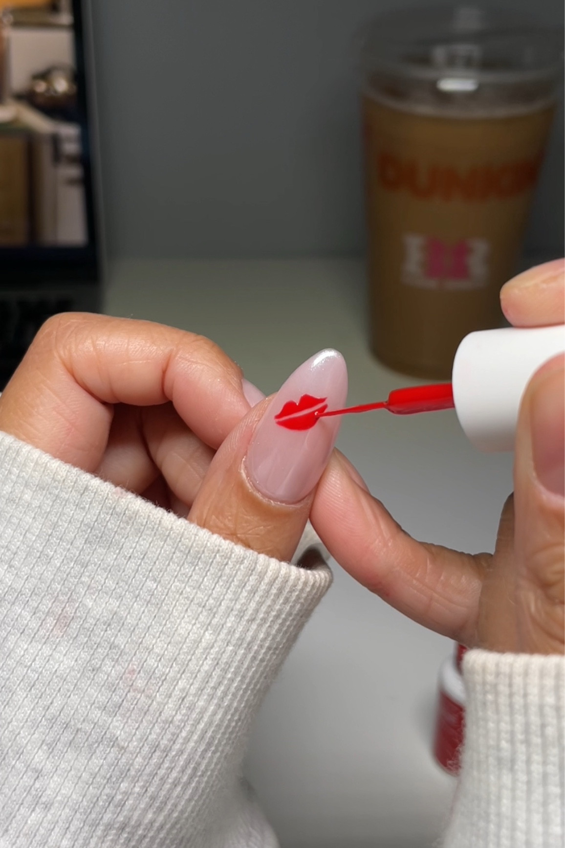 sabrina carpenter x dunkin nails 💋