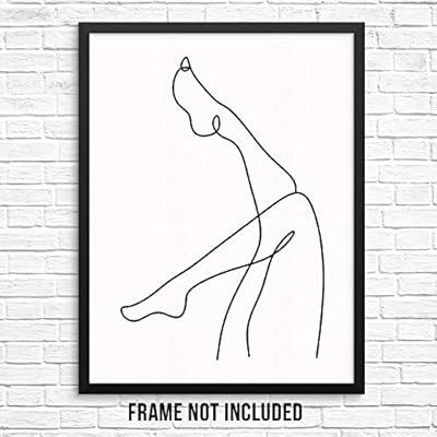 Abstract Woman's Body Shape Wall Decor Art Print Poster -11"x14" UNFRAMED- Modern One Line Minima... | Amazon (US)