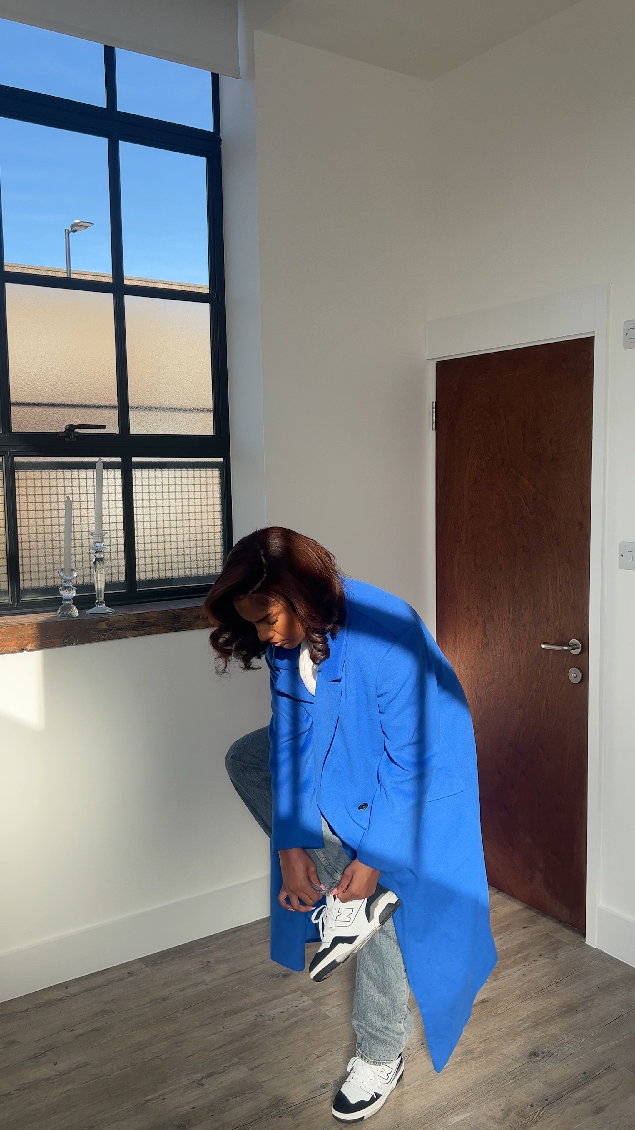 A statement blue coat always comes to save the day. Grwm to run some errands 

#LTKeurope #LTKstyletip #LTKFind