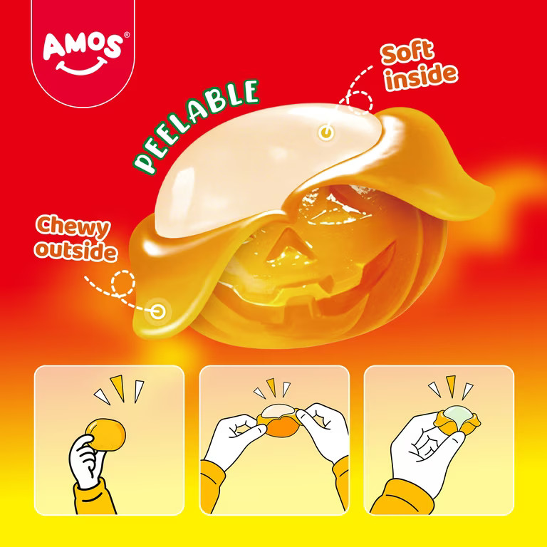 AMOS Peelerz Gummy Pumpkins Orange Flavor, Allergen Free, 3 oz (85 g) | Walmart (US)