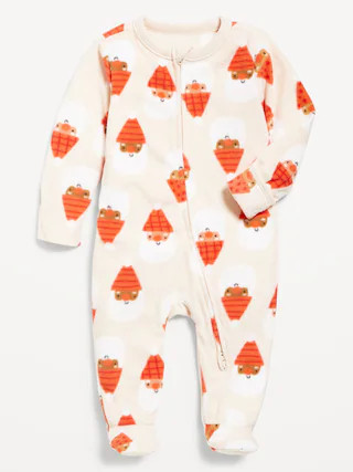 Microfleece 2-Way-Zip Sleep & Play Footed One-Piece for Baby | Old Navy (US)