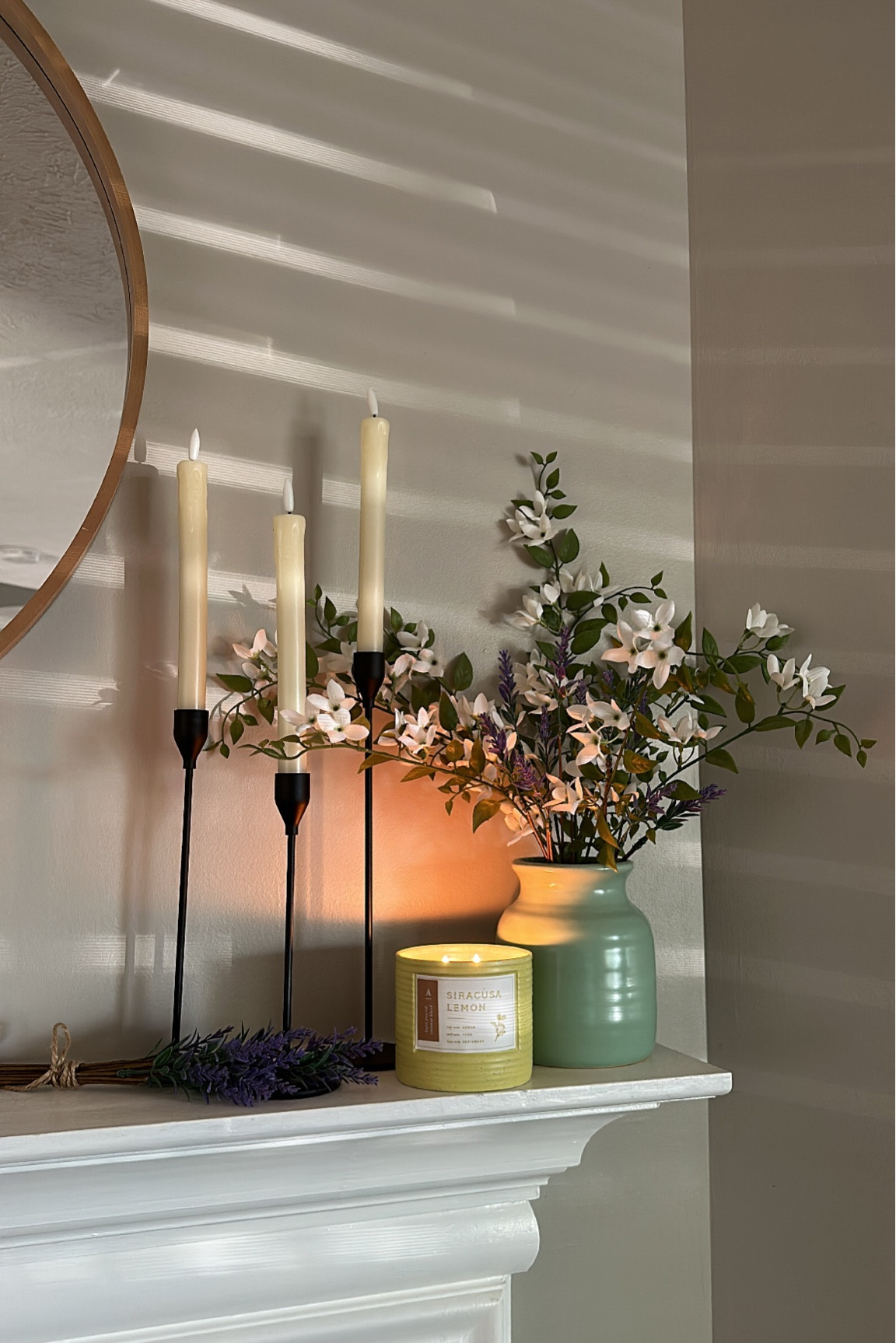 Target mirror and spring vase + flowers, Anthropologie lemon candle, Amazon faux candles + candle sticks 

#LTKSeasonal #LTKhome #LTKsalealert