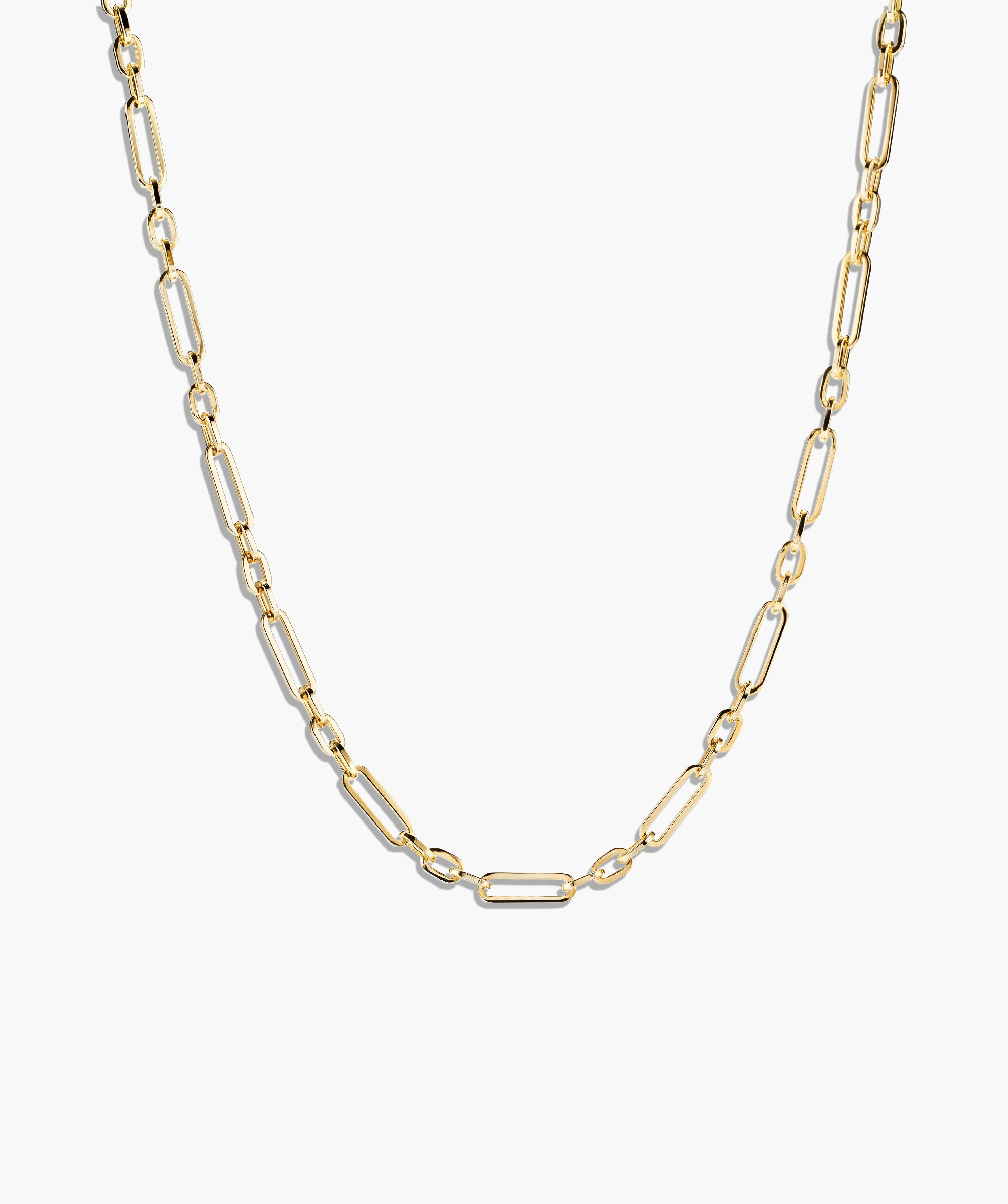 Triple Link Paperclip Chain Charm Necklace | Mejuri Fine Crew