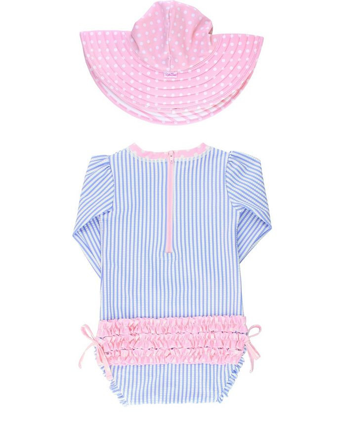 RuffleButts Baby Girl's Long Sleeve Rash Guard Swimsuit Swim Hat Set & Reviews - Swimwear - Kids ... | Macys (US)