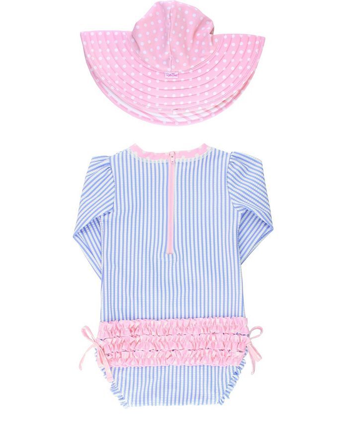 RuffleButts Baby Girl's Long Sleeve Rash Guard Swimsuit Swim Hat Set & Reviews - Swimwear - Kids ... | Macys (US)