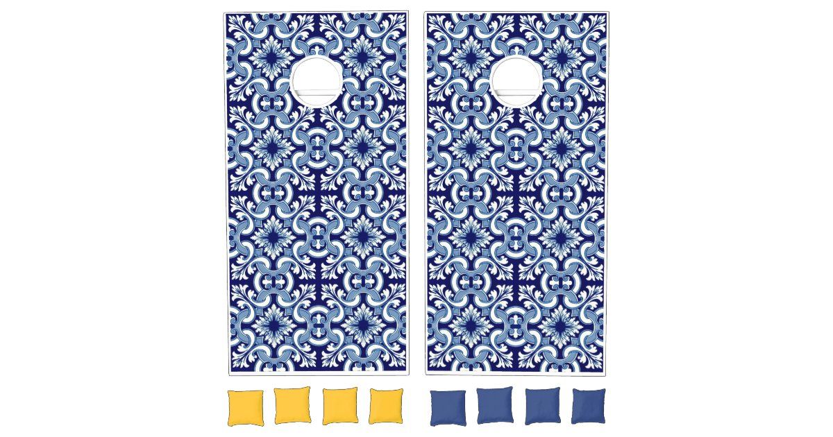 Portuguese blue tile cornhole set | Zazzle.com | Zazzle