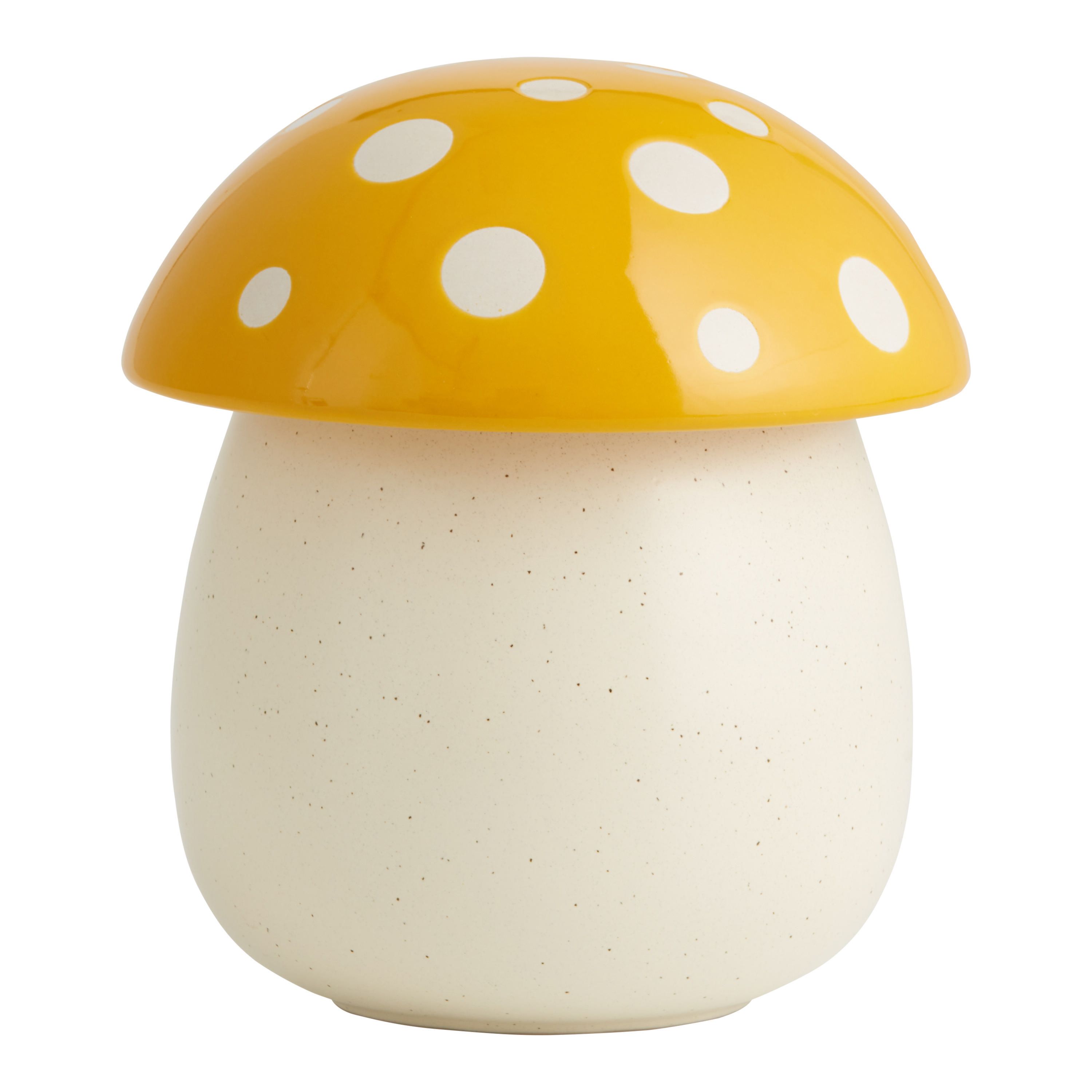 Yellow Ceramic Mushroom Cookie Jar | World Market