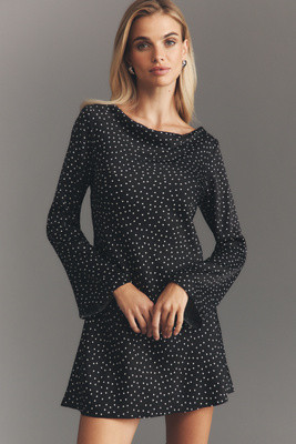 Reformation Pike Long-Sleeve Satin Mini Dress | Anthropologie (US)