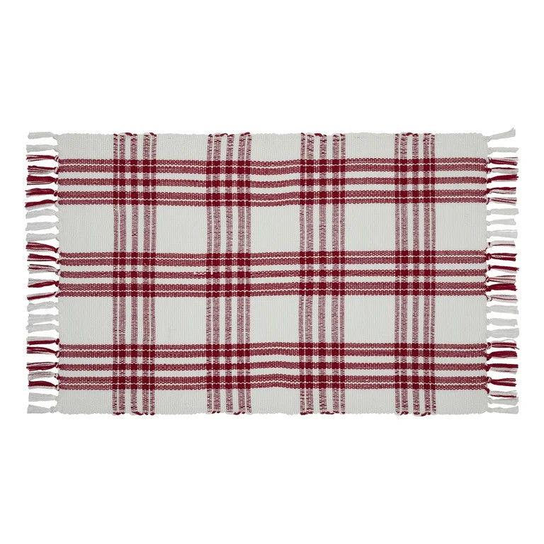 Indoor/Outdoor Plaid Accent Rug, Red and White, 24" x 38", by My Texas House | Walmart (US)