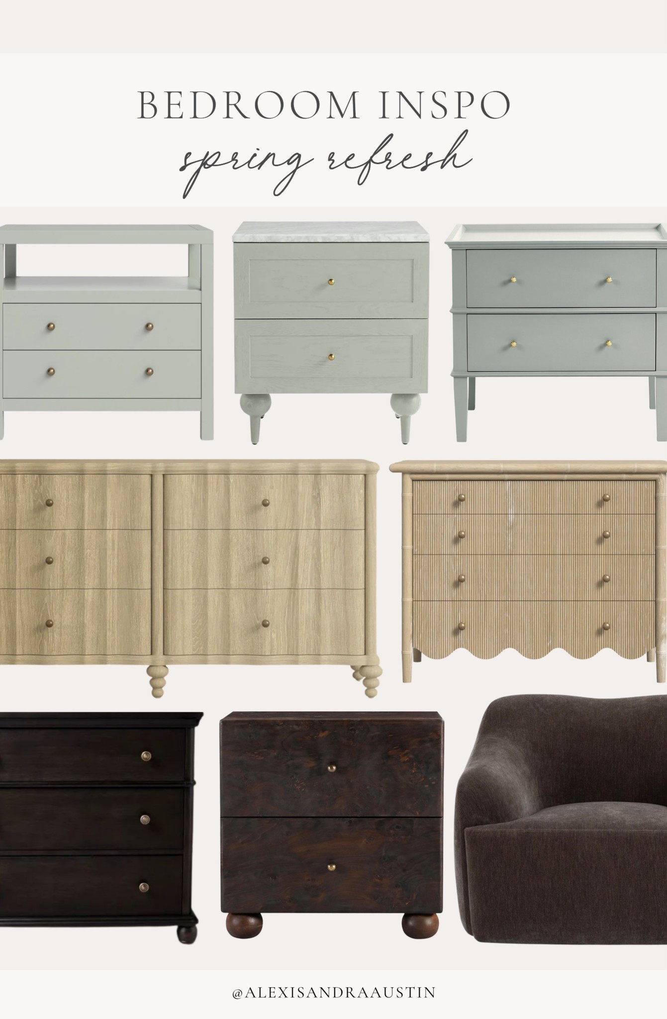 Spring bedroom refresh inspo! Loving these classic, neutral vibes with a mix of dark and moody, plus a pop of spring blue.

Home finds, neutral home inspo, furniture favorites, neutral home inspo, nightstand details, dresser favorites, nightstands, spring refresh, pops of blue, accent chair, light and airy, bedroom refresh, Wayfair, Four Hands, 

#LTKSeasonal #LTKHome