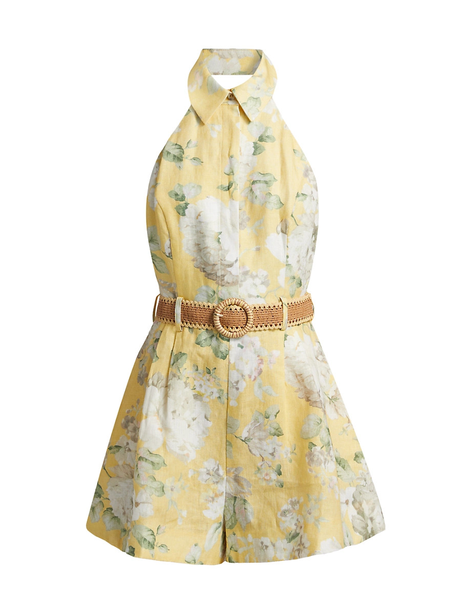 Women's Acacia Floral Halter Romper - Yellow Floral - Size 6 | Saks Fifth Avenue