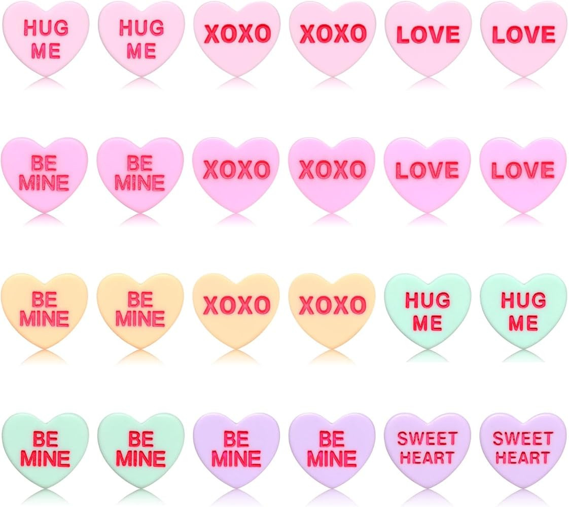 HZEYN 12 Pairs Valentines Day Earrings Candy Conversation Heart Stud Earrings XOXO LOVE BE MINE H... | Amazon (US)
