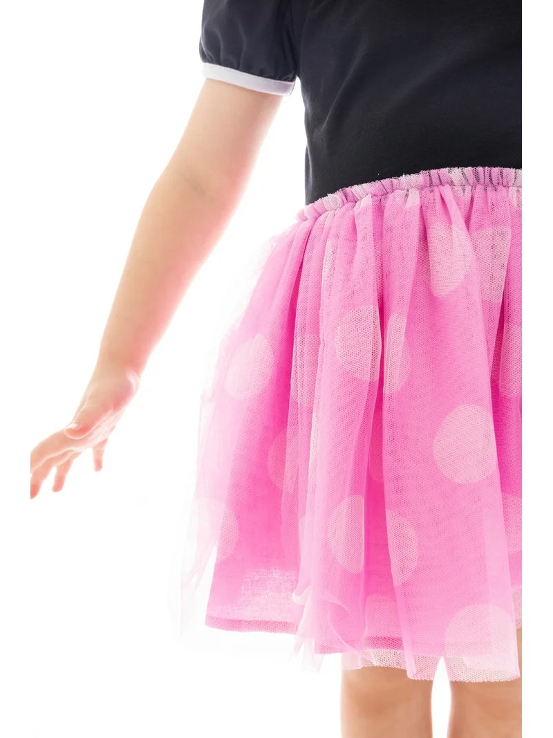 Minnie Mouse Toddler Girls Cosplay Tutu Dress with Puff Sleeves, Sizes 12M-5T | Walmart (US)