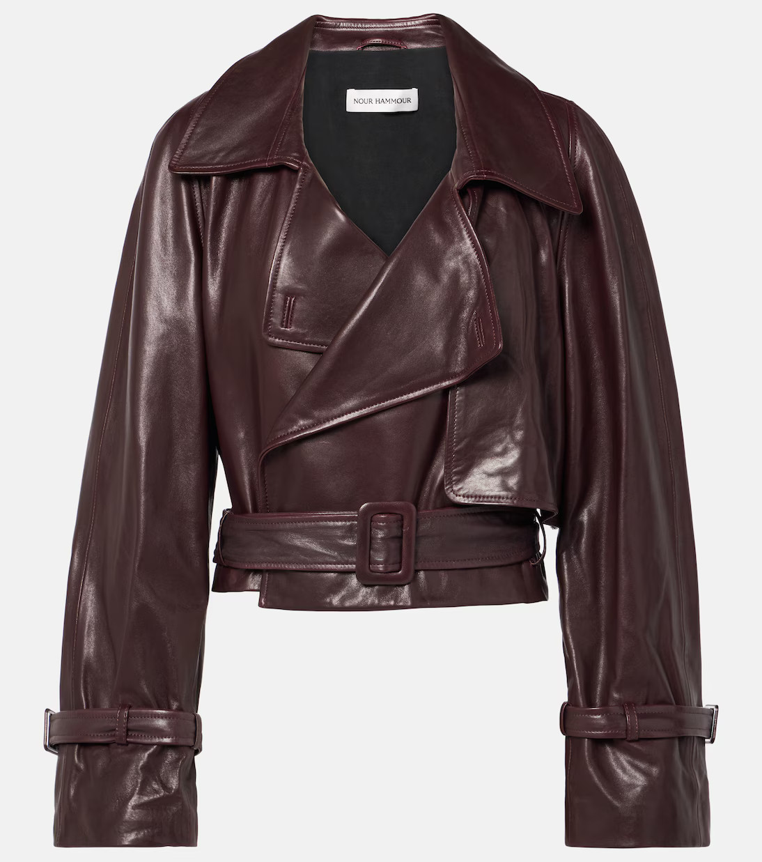 Hatti cropped leather biker jacket | Mytheresa (UK)
