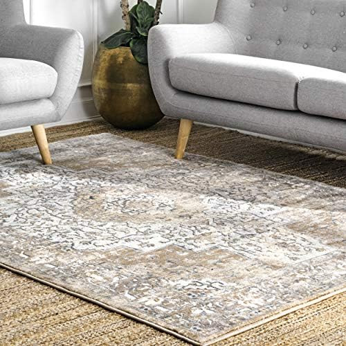 nuLOOM Thea Medallion Area Rug, 3' x 5', Beige | Amazon (US)