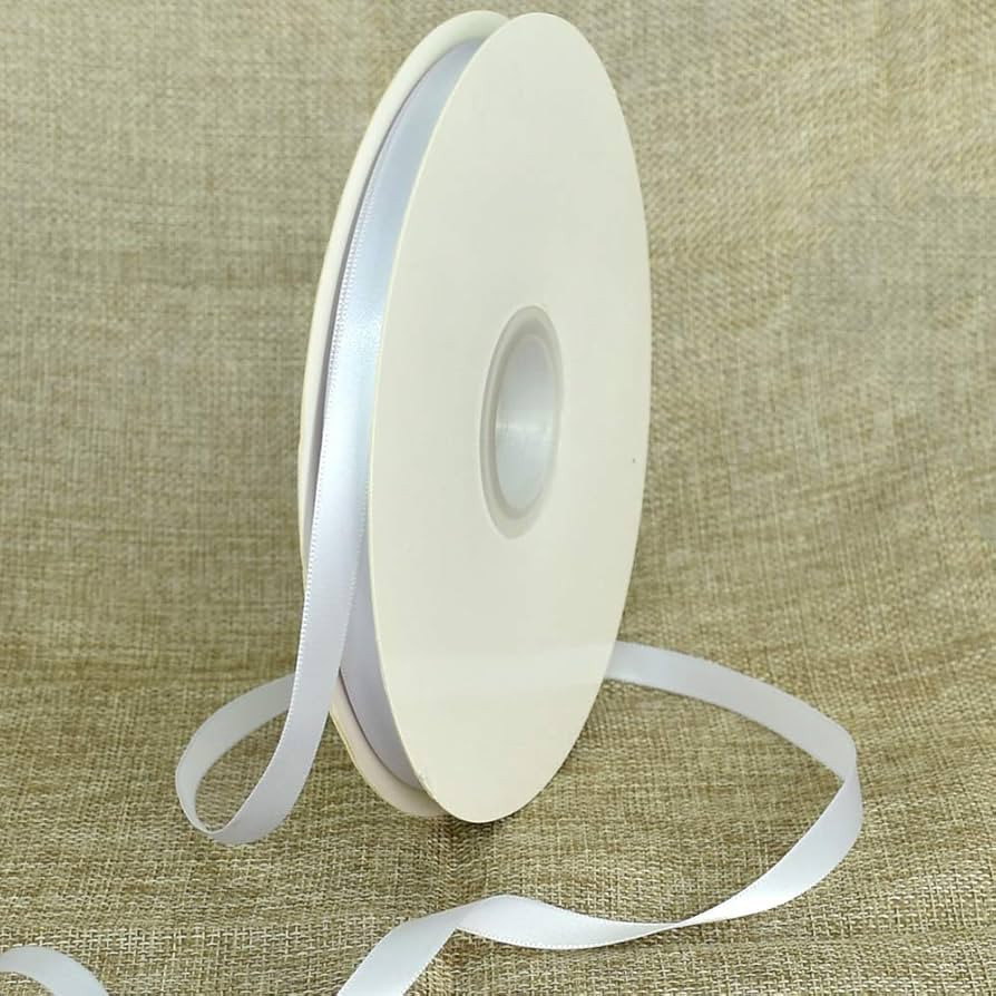 TONIFUL 3/8 Inch x 100yds White Satin Ribbon Thin Solid Fabric Ribbons Roll for Gift Wrapping Hai... | Amazon (CA)