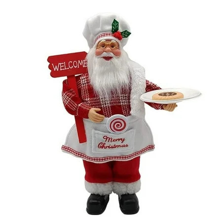 12'' Chef Santa Claus Figurines Merry Christmas Figure Decorations Desktop Ornaments Xmas Santa Doll Table Decor Collectible Statues | Walmart (US)