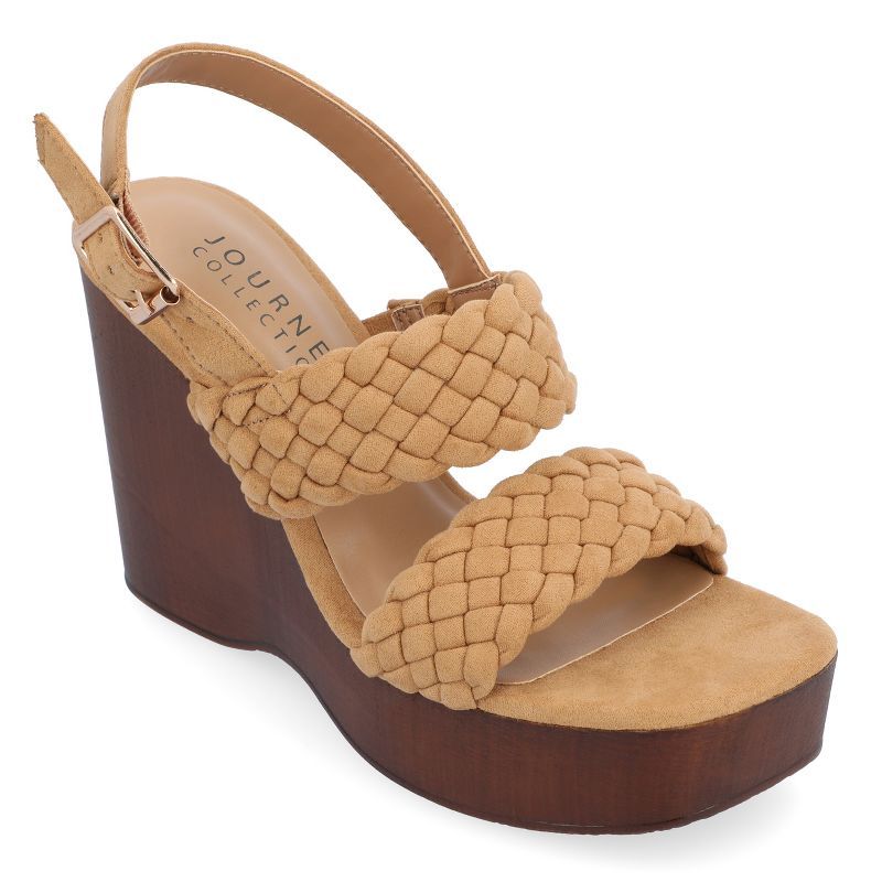 Journee Collection Womens Ayvee Tru Comfort Foam Buckle Platform Wedge Sandals | Target