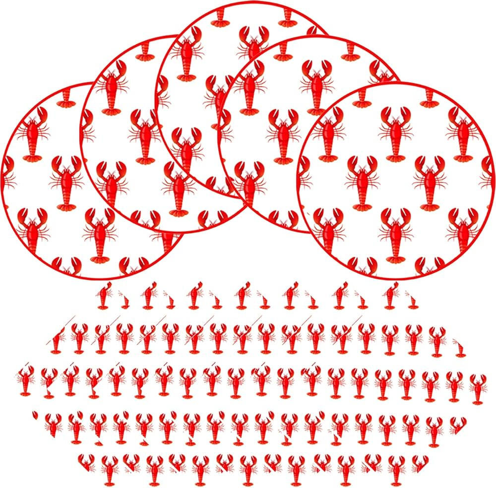 Lxlesf Crawfish Birthday Party Supplies, Included 20 Plates and 20 Napkins, for Crawfish Lobster ... | Amazon (US)