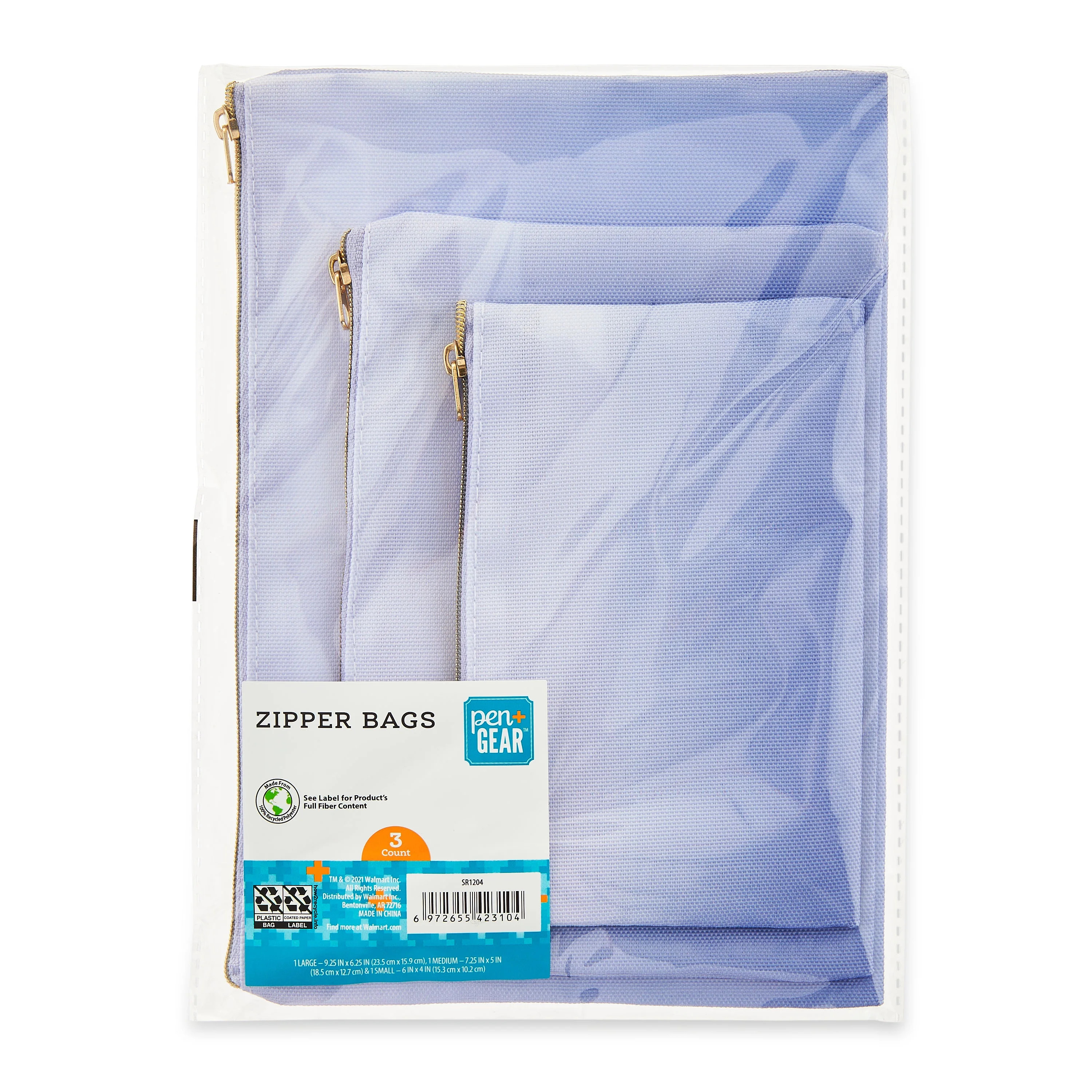 Pen+Gear 3-Pack Multifunctional File Organizer Bags with Zipper, Purple | Walmart (US)