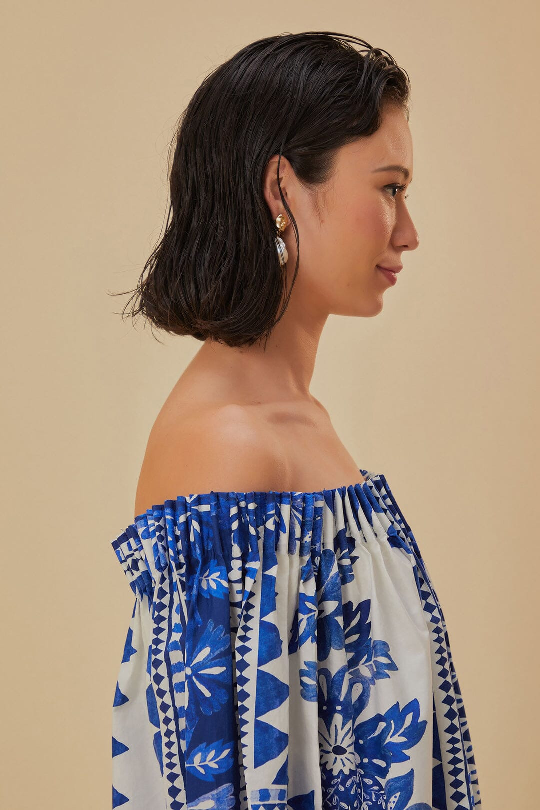 Off-White Flora Tapestry Long Sleeve Blouse | FarmRio (US)