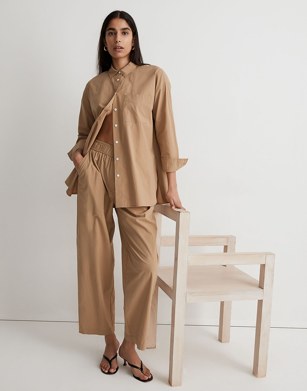 Pull-On Wide-Leg Pants in Signature Poplin | Madewell