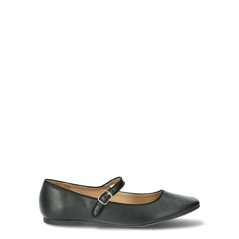 Time and Tru Women's Faux Leather Mary Jane Flats, Sizes 6-11 | Walmart (US)