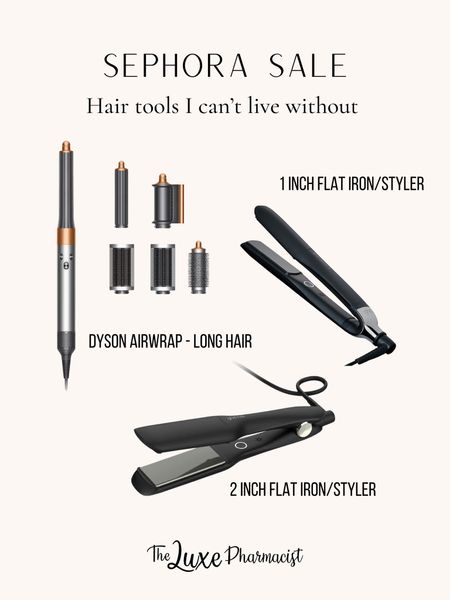 Hair tools I cannot live without! I love a straight style but these flat irons will both also curl! 1 inch gives tighter curl or wave and 2 inch gives a wider softer curl meow similar to a Dyson blow out look. INSANE the the Dyson is 20% off for rouge members 🤭

#LTKsalealert #LTKBeautySale #LTKbeauty