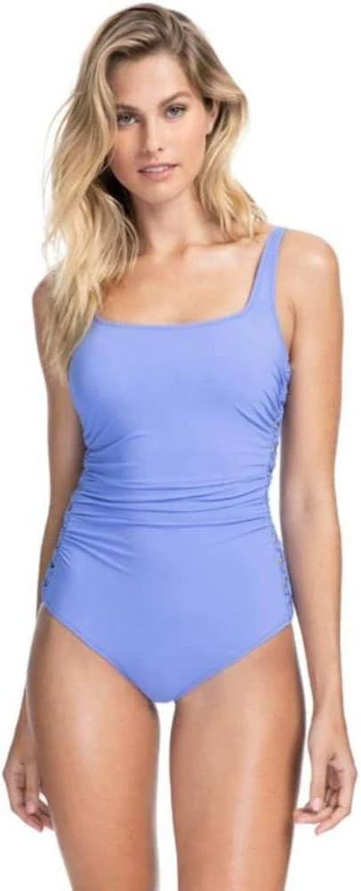 Profile by Gottex Women's Side Detail Scoop Neck One Piece Swimsuit | Amazon (US)