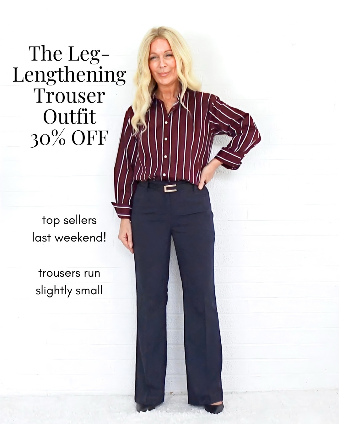 The leg-lengthening trouser outfit - 30% off! 

 #LTKOver40 #LTKSaleAlert #LTKPetite