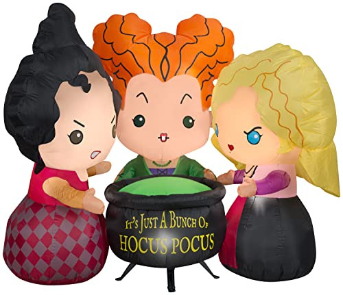 Gemmy 4.5 ft Tall Airblown Inflatable Hocus Pocus Sanderson Sisters Scene Disney Halloween Decor | Amazon (US)