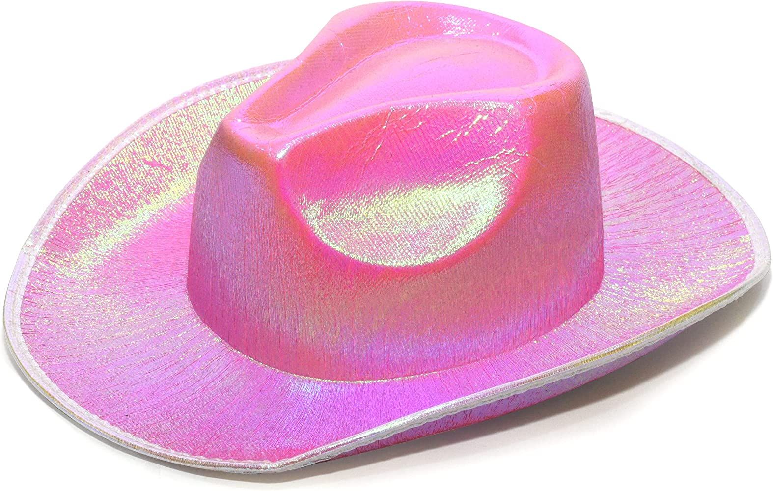 SoJourner Bags Neon Sparkly Glitter Space Cowboy Hat - Fun Metallic Holographic Party Disco Cowgi... | Amazon (US)
