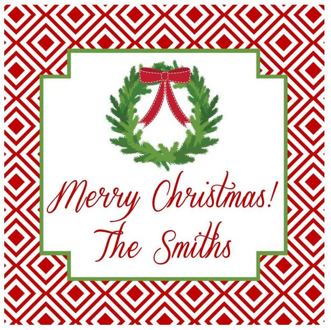 Christmas Holiday Sticker, Gift Enclosure Card, Address Label - RED DIAMOND - Set of 24 - Etsy | Etsy (US)