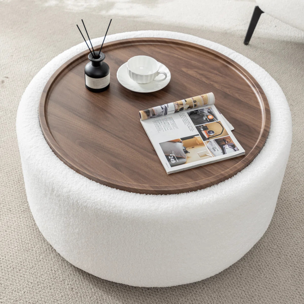 Bryonie Round Cocktail Ottoman with Storage | Wayfair North America