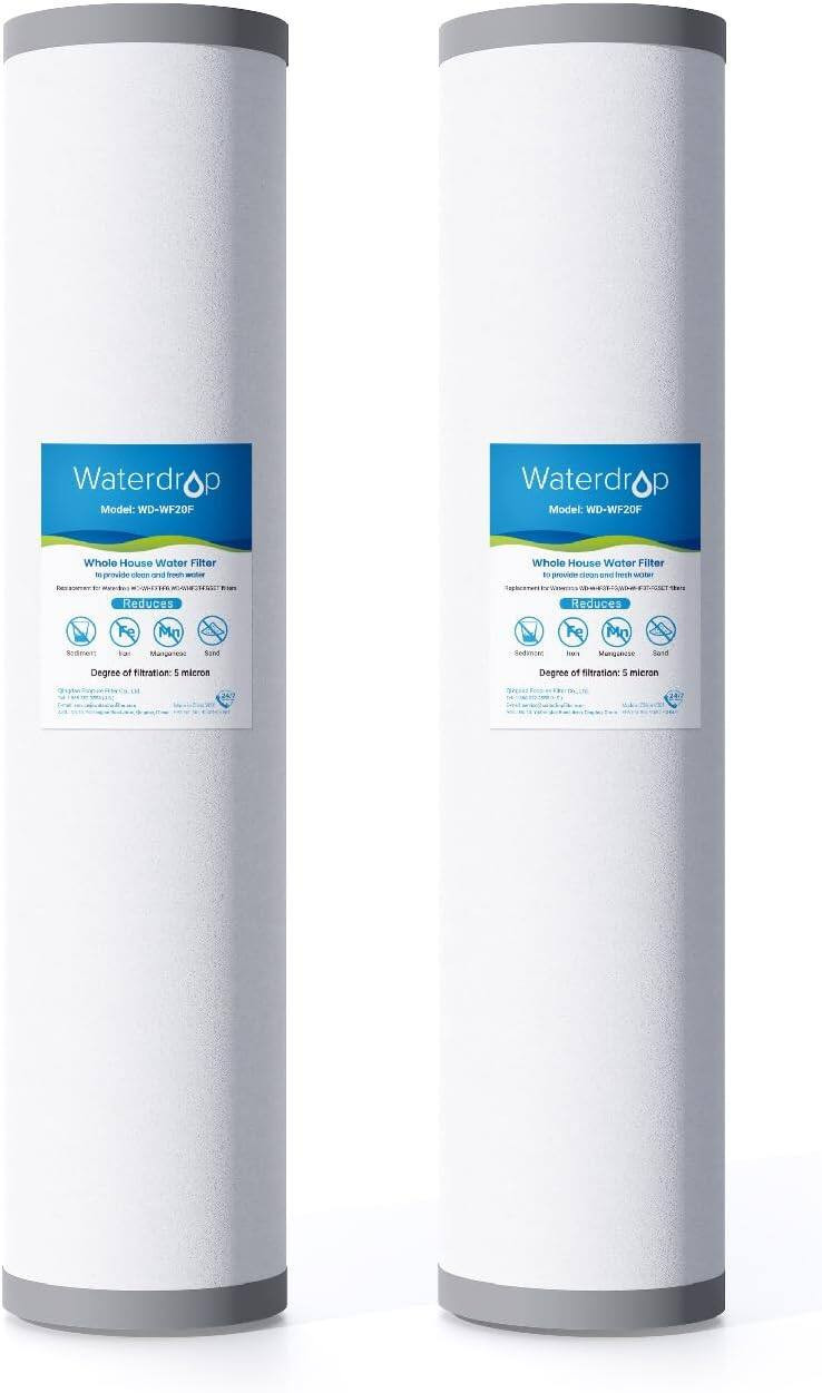Waterdrop - Whole House Water Filter, Carbon Filter, Reduce Iron & Manganese Filter Cartridge - White | Best Buy U.S.