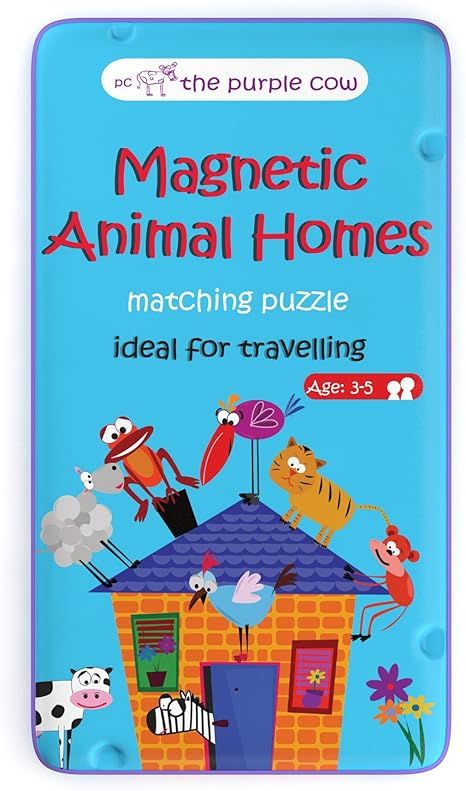 The Purple Cow - Magnetic Travel to Go Animal Homes - Matching Game, Multicolor | Amazon (US)